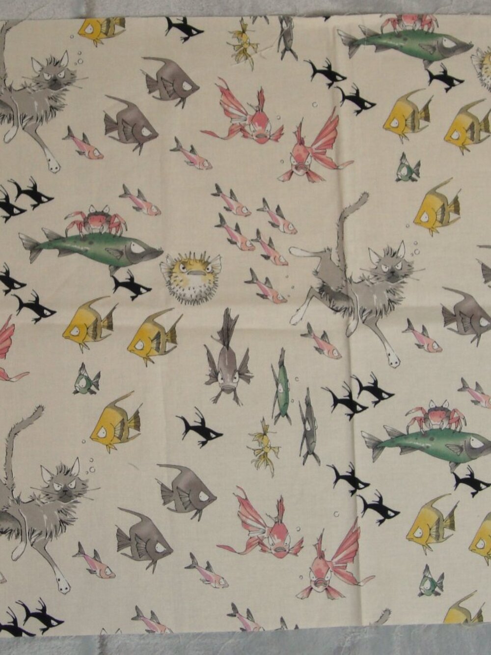 Vintage Alexander Henry "A Ghastlie Dive" Fabric Yellow 2019 NOS ~17”x42”